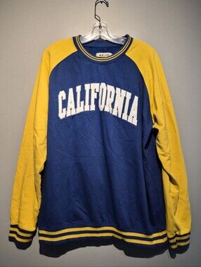 New York Popular California Blue & Yellow Crewneck Sweater | Size XL